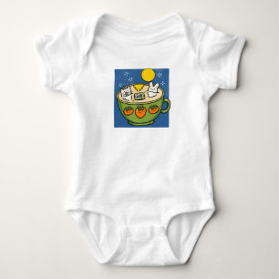 Body Para Bebê Gato Kawaii e Coelho Banho de Lua