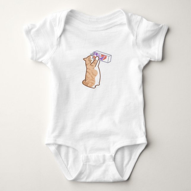 Body Para Bebê Gato Laranja Bebe Leite  (Frente)