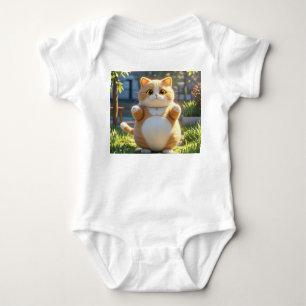 Body Para Bebê Gato Laranja Chubby no Jardim Sunny - Fato de Bebê