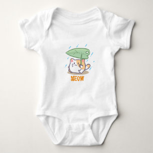Body Para Bebê gato miou na chuva em uma design incrível