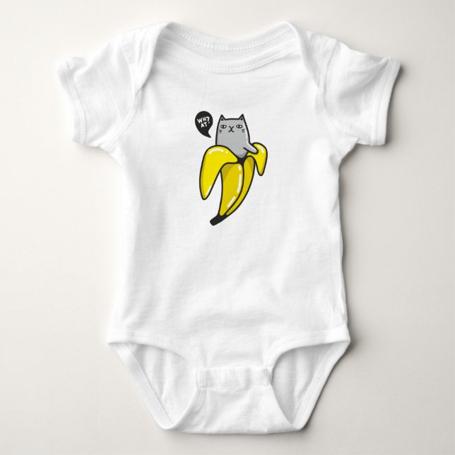 Body Para Bebê Gato na banana (Frente)