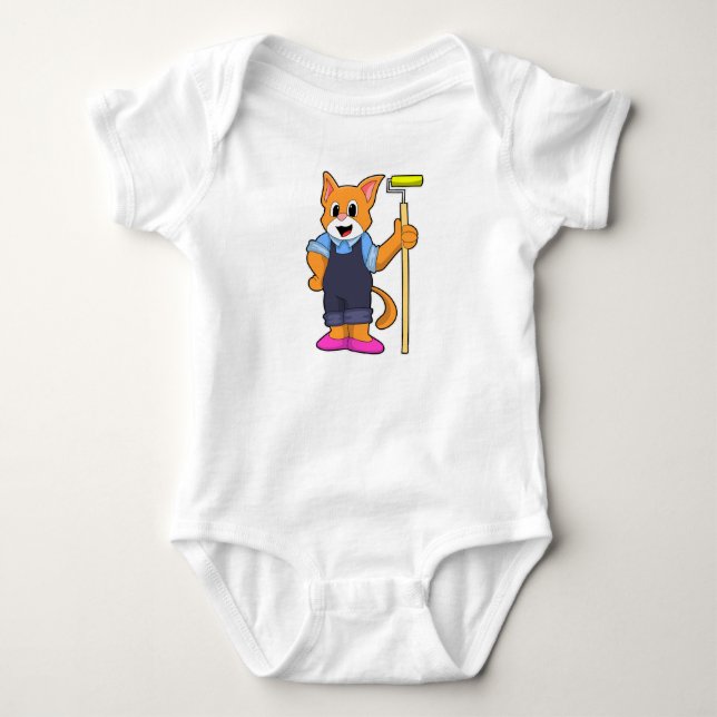 Body Para Bebê Gato no Wallpapering com cilindro de pressão (Frente)