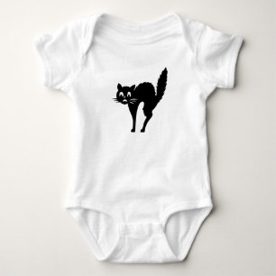 Body Para Bebê Gato preto de Halloween assusta roupa engraçada