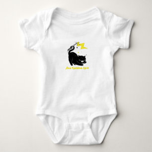 Body Para Bebê Gato preto mago - Feitiço Abra Kadabra