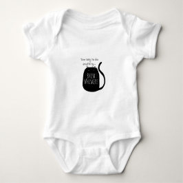 Body Para Bebê Gato preto preguiçoso