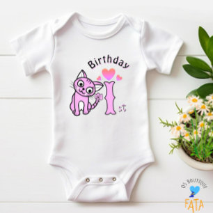 Body Para Bebê Gato rosa