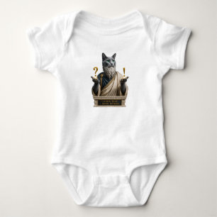 Body Para Bebê Gato Socrates Azul Russo