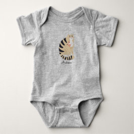 Body Para Bebê Gato Sorridente Engraçado Customizável Fofo
