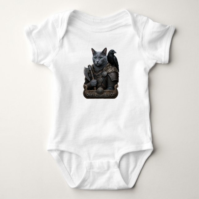 Body Para Bebê Gato Veterano Russian Blue Odin (Frente)