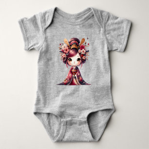 Body Para Bebê Geisha Japonês Bonito