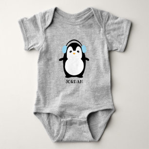 Body Para Bebê Gelado de Kawaii Penguin Bonito Ilustração Persona