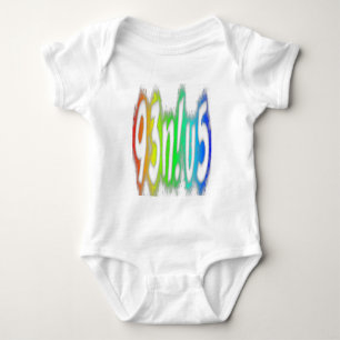 Body Para Bebê Genius Funny Typografia Bright Rainbow Cores