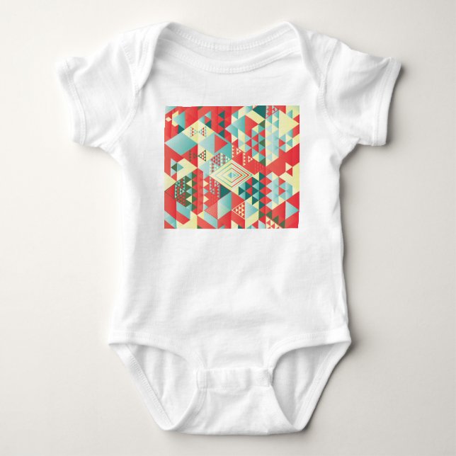 Body Para Bebê Geométrico decorativo, abstrato, elementos de colh (Frente)