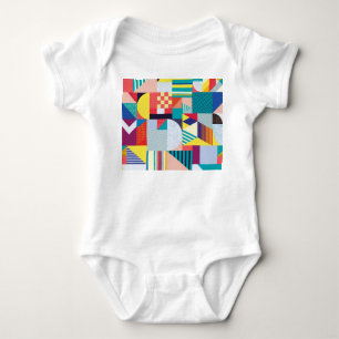Body Para Bebê Geométrico Decorativo: Padrão de Abstrato de Vinta