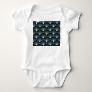 Body Para Bebê Geométrico Elegante: Deco de Arte Azul.