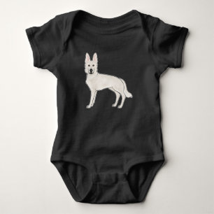 Body Para Bebê German shepherd branco suíço - Cão alsaciano
