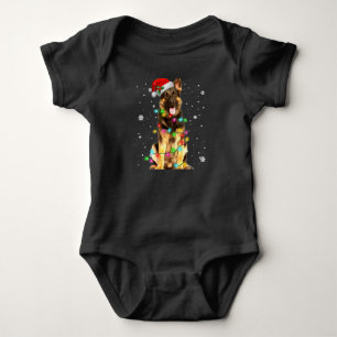 Body Para Bebê German shepherd Cão Árvore Natal Doce Xmas Do
