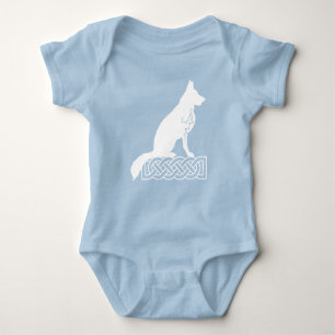 Body Para Bebê German shepherd Loki Sailor's Knot White