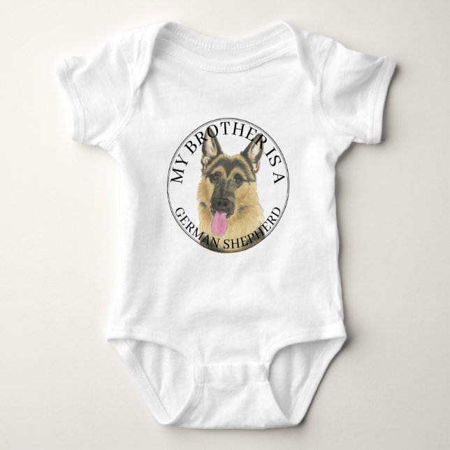 Body Para Bebê German shepherd Personalizado (Frente)