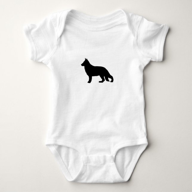 Body Para Bebê german shepherd preto (Frente)