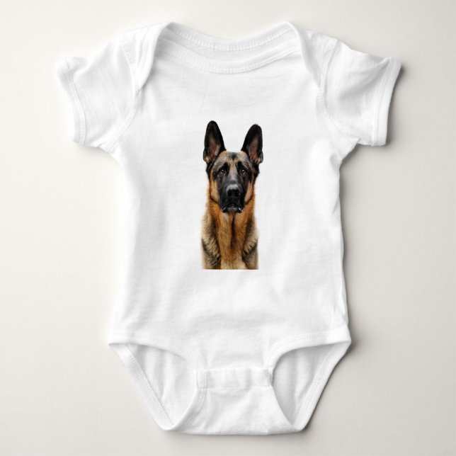 Body Para Bebê German shepherd Sentado (Frente)