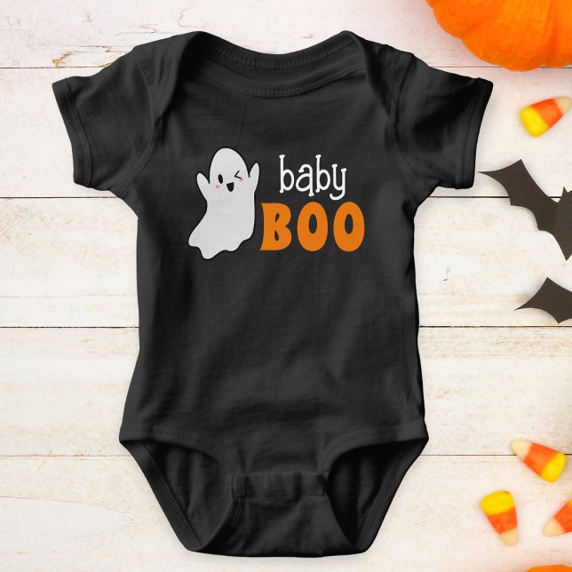 Body Para Bebê Ghost Baby Boo Halloween Personalizado (Share the spirit of the season in 'Baby Boo' bodysuit!)