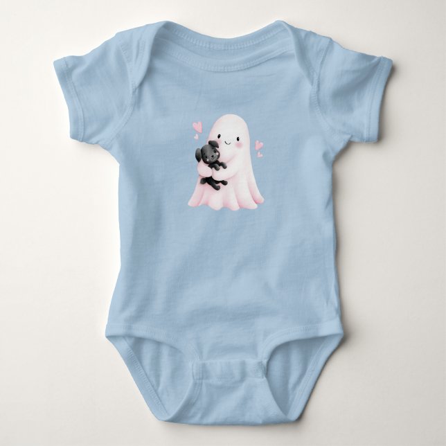 Body Para Bebê Ghost Hugs & Puppy Cuddddles (Frente)