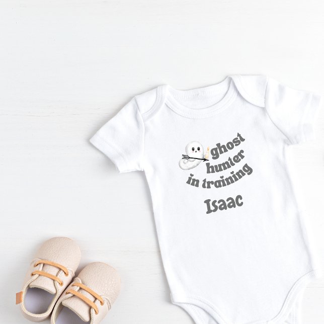 Body Para Bebê Ghost Hunter Personalizado no Treinamento (Personalized Ghost Hunter in Training Baby Bodysuit)