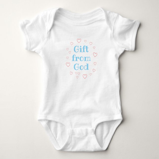 Body Para Bebê Gift From God, Religious Girl Boy Gift, Bapstism (Frente)