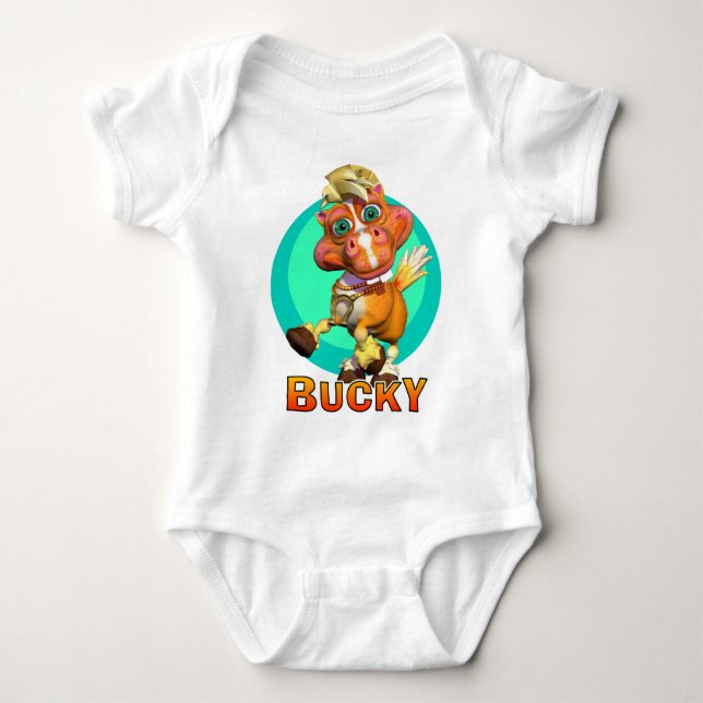 Body Para Bebê GiggleBellies Bucky o cavalo (Frente)