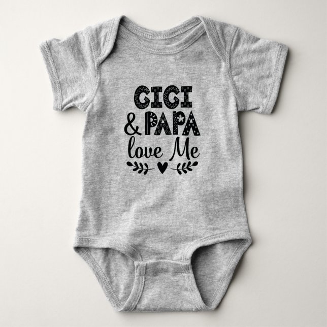 Body Para Bebê Gigi e papai me amam neto (Frente)
