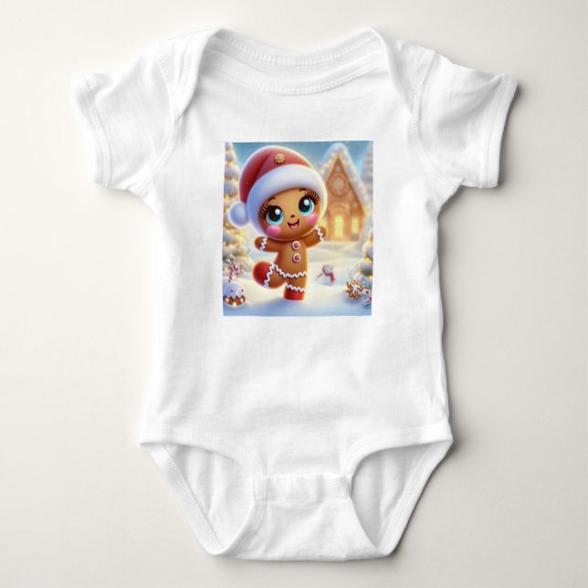 Body Para Bebê Gingerbread Holiday Joy (Frente)