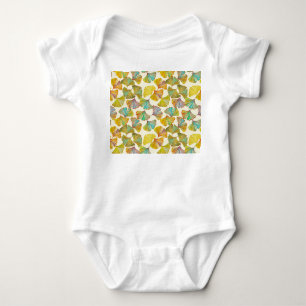 Body Para Bebê Gingko Leaves: Abstrato de Arte Floral