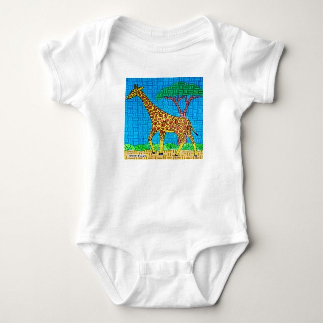 Body Para Bebê Girafa (branca) - Bodysuit de Bebê (Frente)