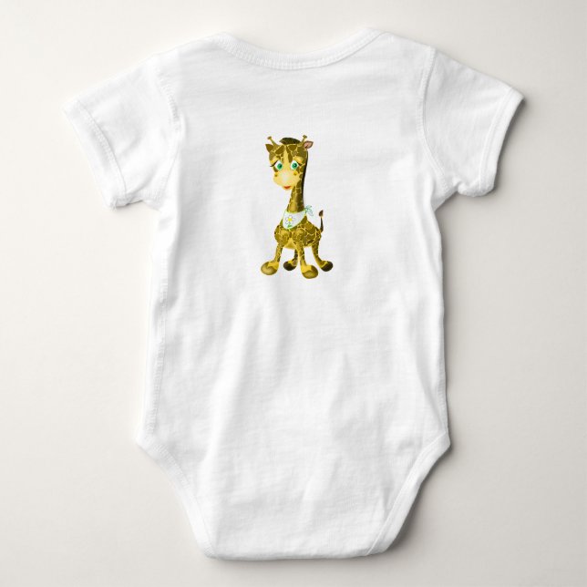 Body Para Bebê Girafa de bebê bonita (Verso)