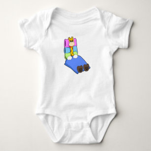 Body Para Bebê Girafa dormindo com cobertor e Travesseiro