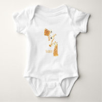 Girafa e bebê da roupa do bebê você é minha luz do