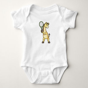 Body Para Bebê Girafa em Tênis com raquete Tênis