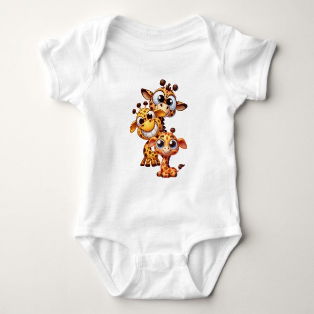 Body Para Bebê Girafa Engraçada (Frente)