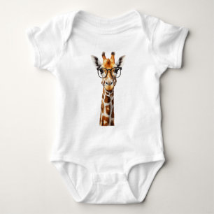 Body Para Bebê Girafa engraçada com óculos