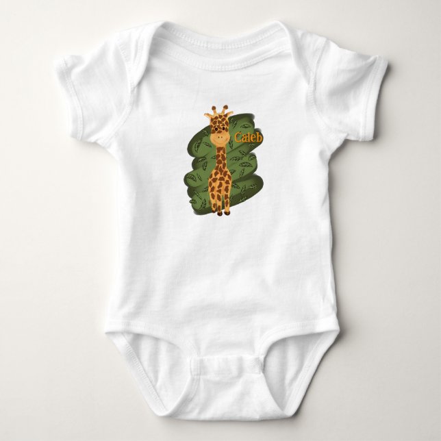 Body Para Bebê Girafa Fofa Personalizada (Frente)