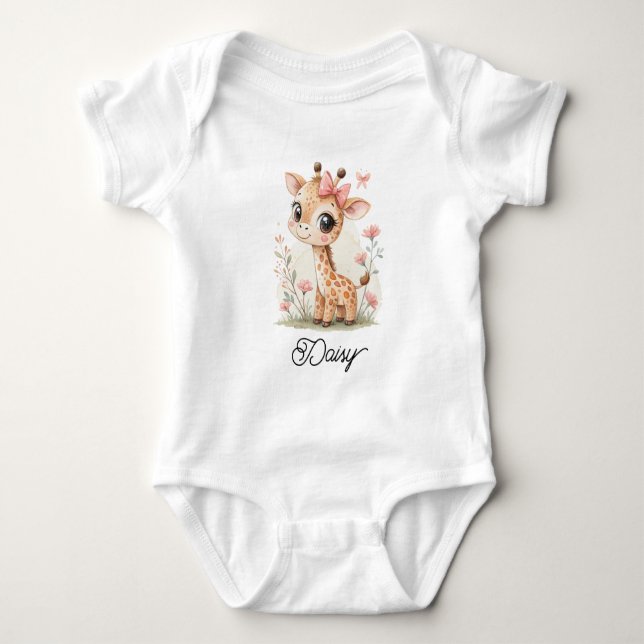 Body Para Bebê Girafa Menina Fofa (Frente)