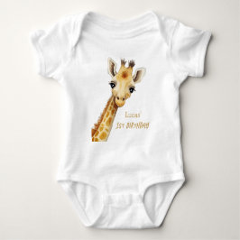 Body Para Bebê Giraffe Jungle Safari Animal Primeiro Aniversário