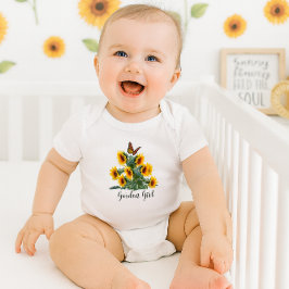 Body Para Bebê Girassol amarelo "Garden Girl"
