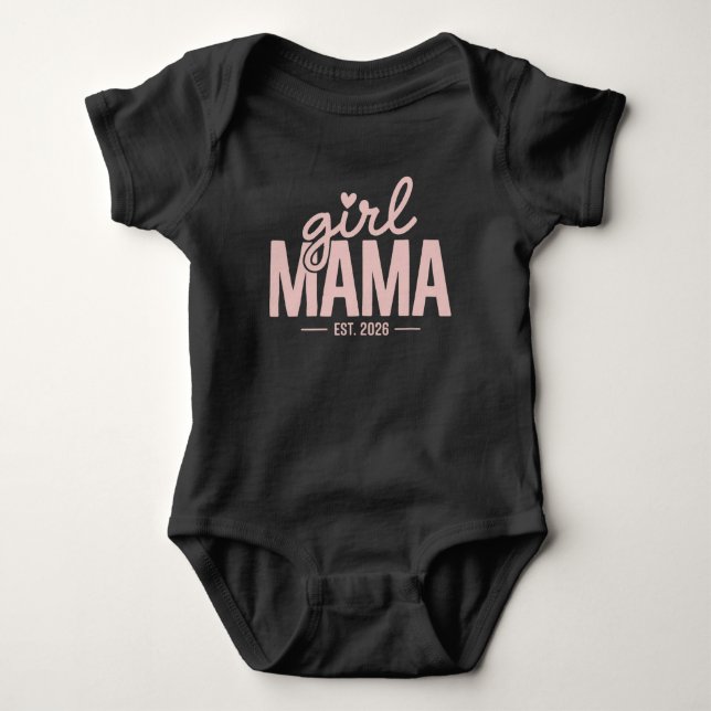 Body Para Bebê Girl Mama Est 2026 Pregnancy Reveal Mom To Be  (Frente)