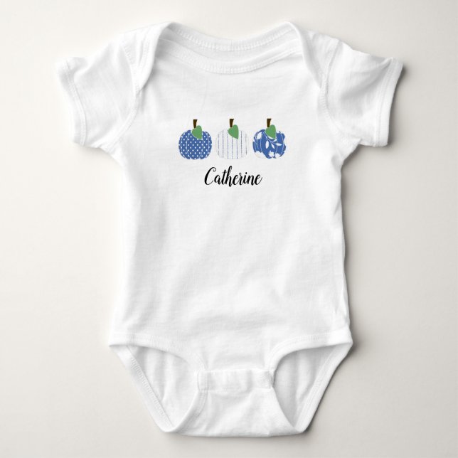 Body Para Bebê Girls Blue Pumpkin Trio (Frente)