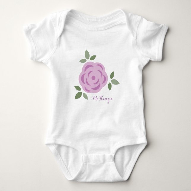 Body Para Bebê Girly Purple Flower (Frente)