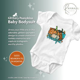Body Para Bebê Glittery Pumpkins Bebê Ação de Graças Bonito