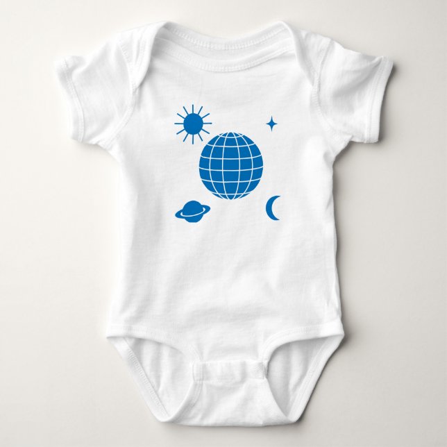 Body Para Bebê Globo cercado por planetas (Frente)