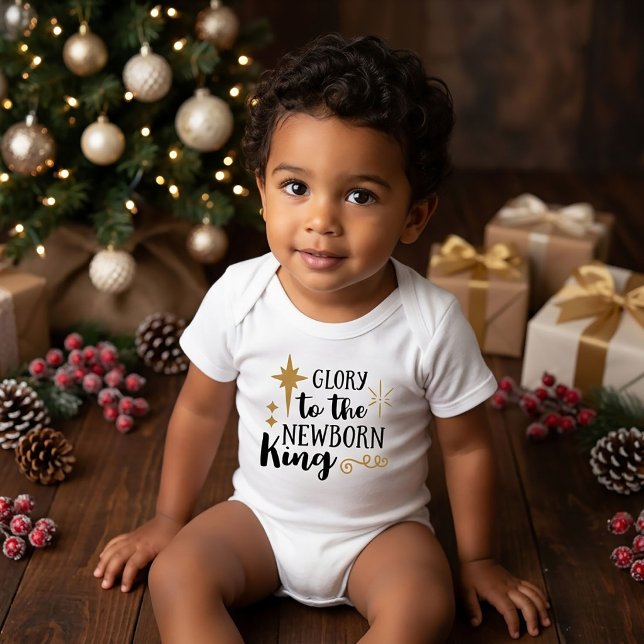 Body Para Bebê Glória Ao Novo Rei Natal Presente (Criador carregado)